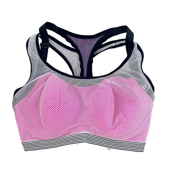 Victoria's Secret VSX Sport Hot Pink Underwire Mesh Racerback Lined Sports Bra - Picture 2 of 14